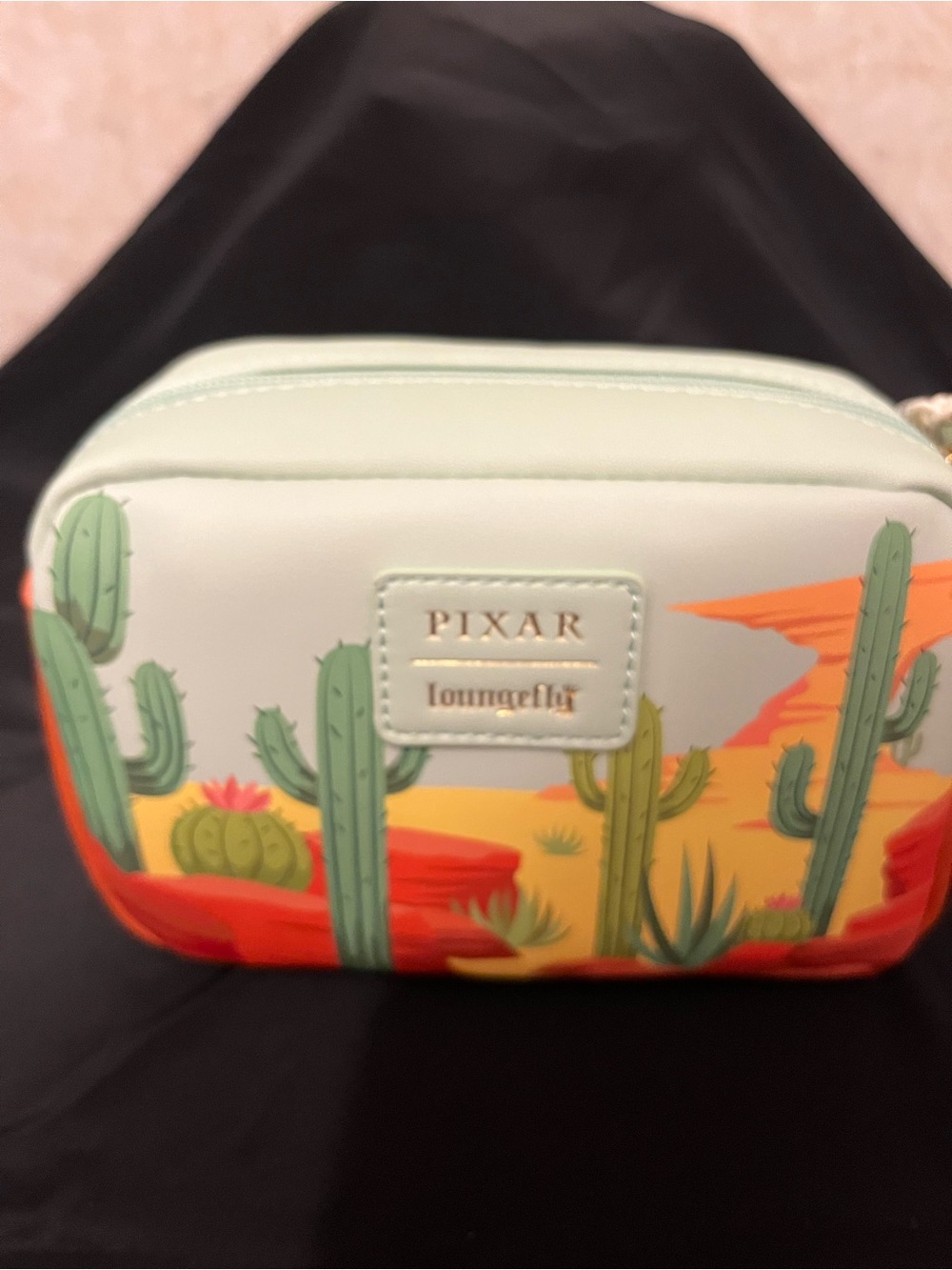 Pixar Loungefly Desert Cactus Travel Bag in Mint and Orange